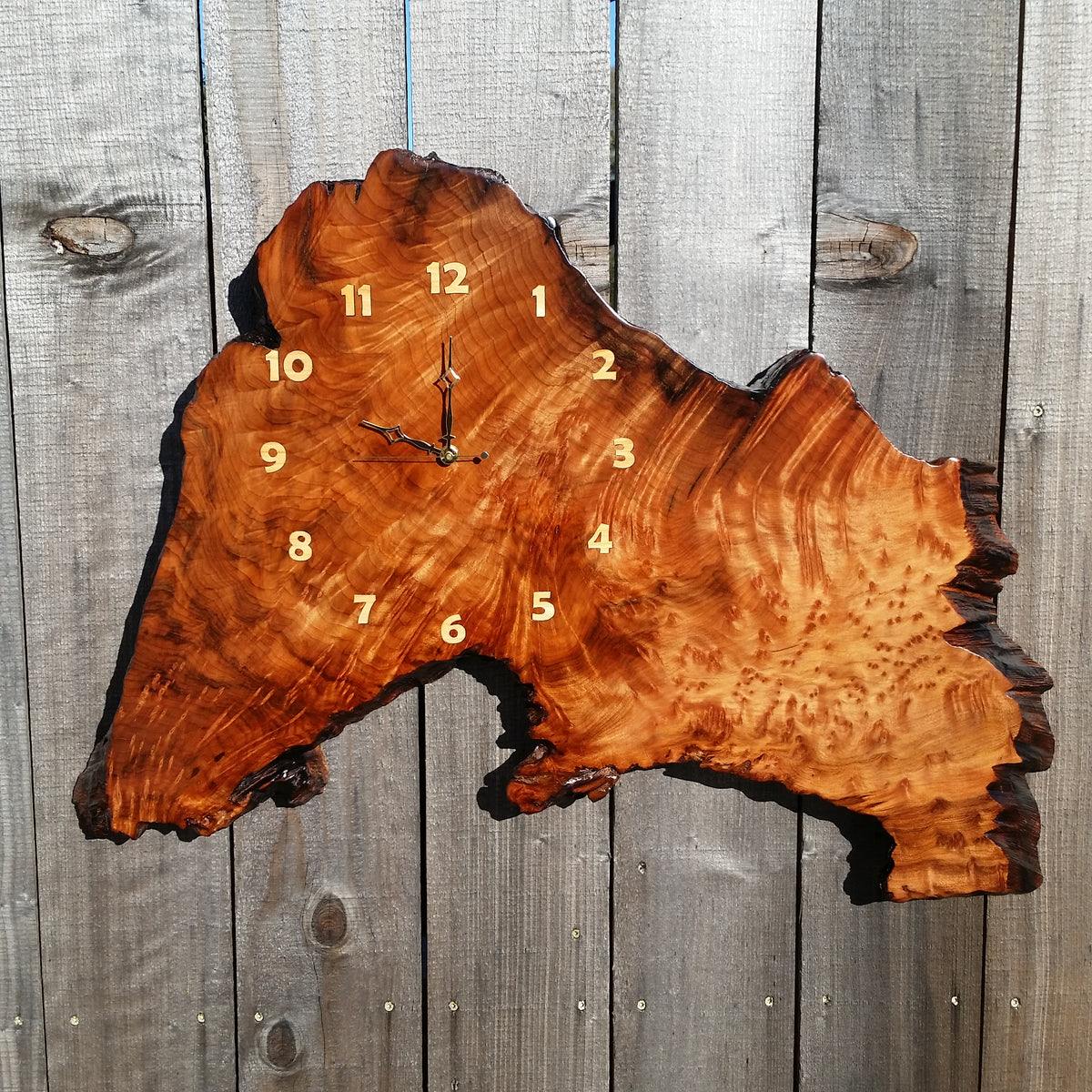 Redwood Burl Clock Table Shelf Mantle Desk Office Gifts for Men 2 Tone –  Happy Wood Products