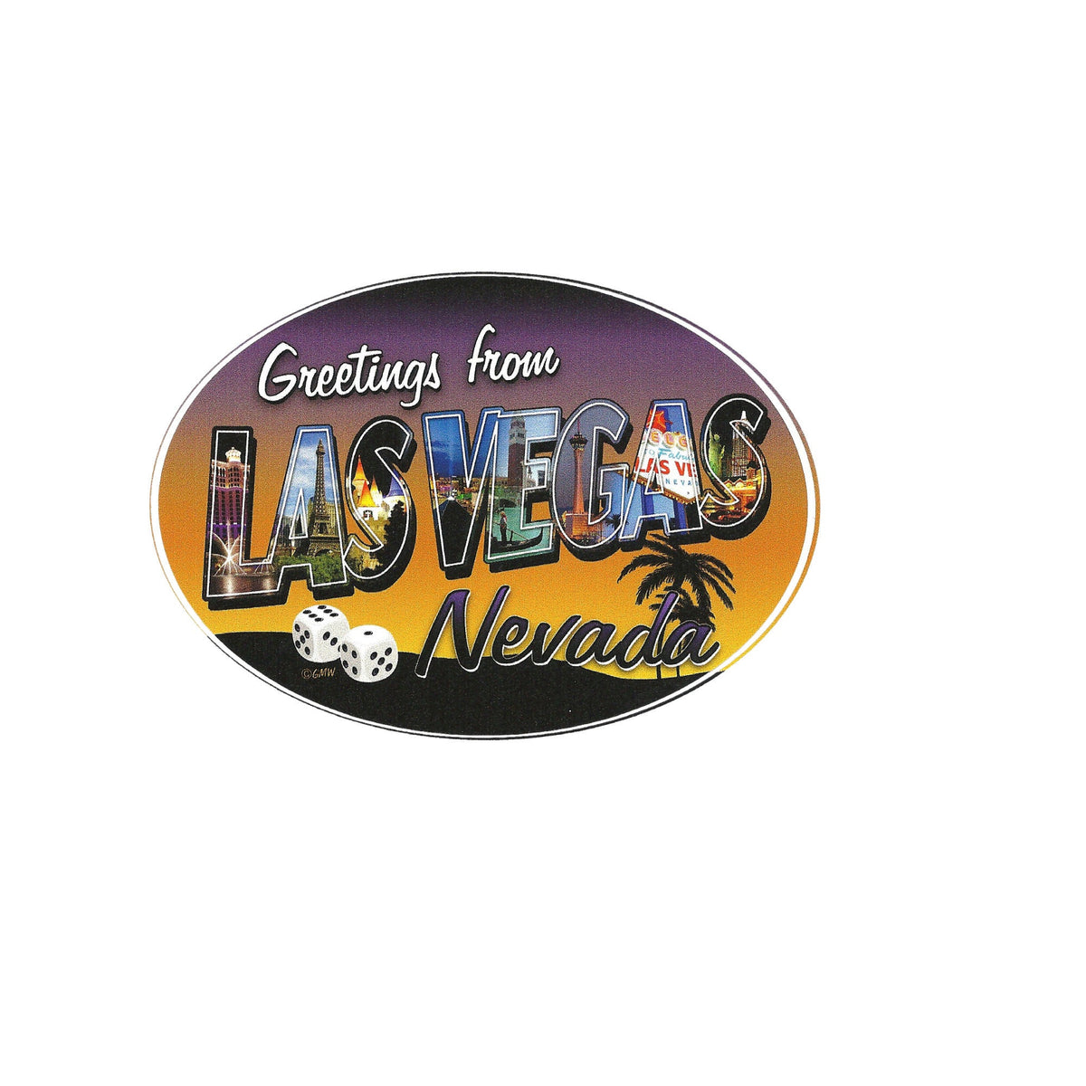 Las Vegas (LV) Oval Bumper Sticker