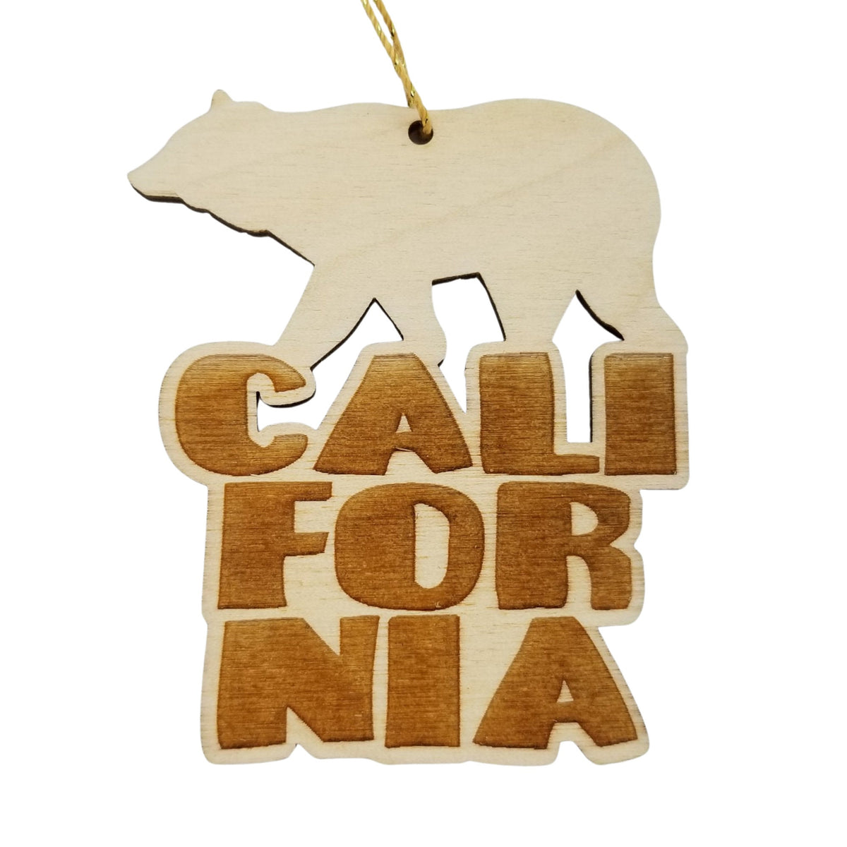 California Bear Christmas Ornament Bubble Spellout Letters Handmade Wo