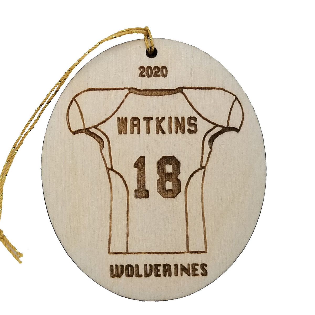 NFL Inspired Laser Engraved Wooden Rearview Mirror Ornament