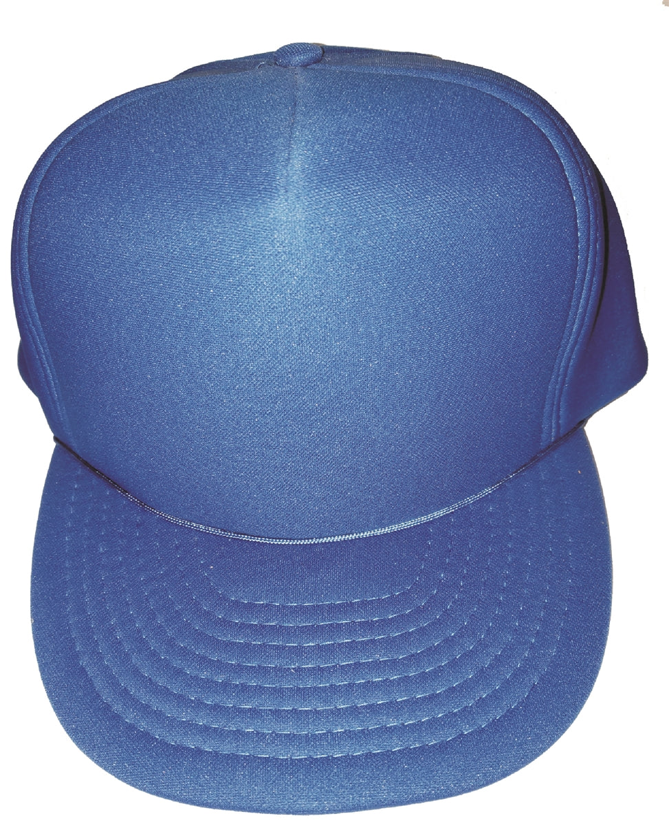 Foam lined baseball cap. Plastic one size fits most adjust.  Black, Navy Blue, & Royal Blue. - 0110