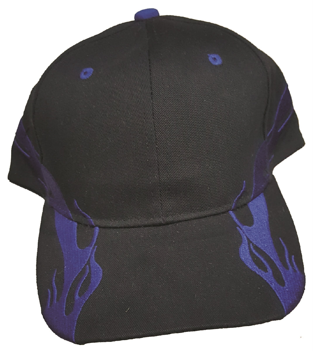 cap with side fire flame embroidery - 0130