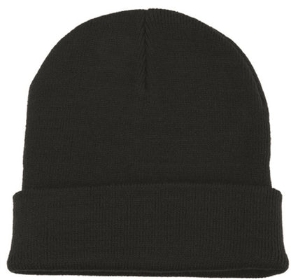 beanie: knit, cuffed, acrylic.