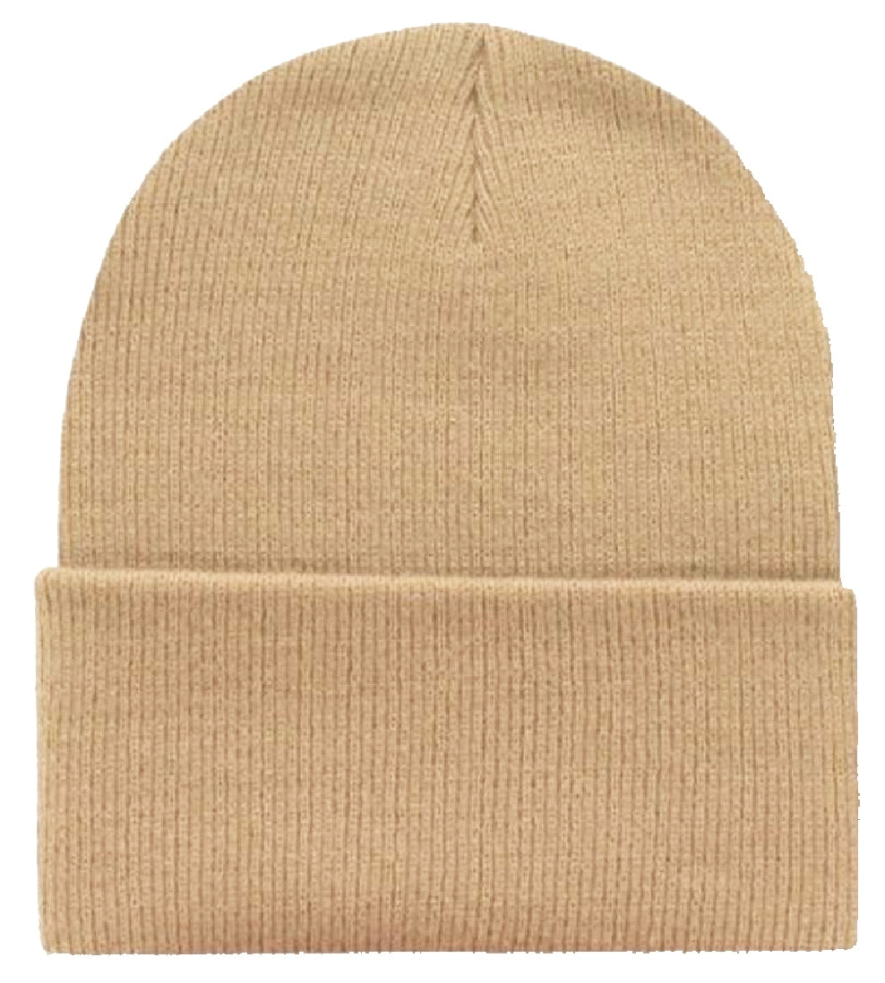 beanie: knit, cuffed, acrylic.