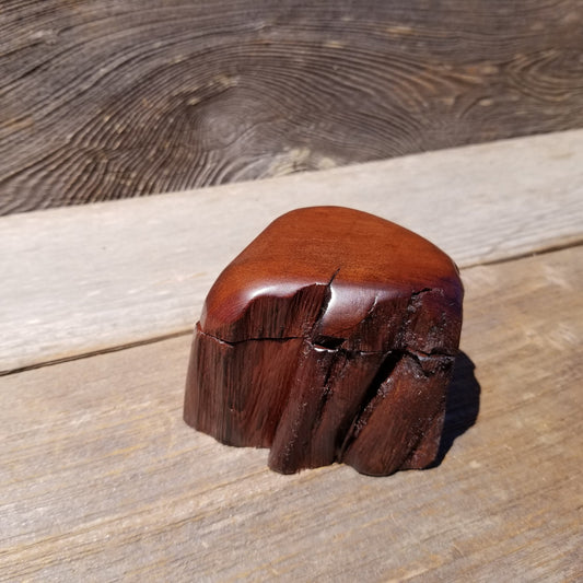 Wood Ring Box Redwood Rustic Handmade California #628 Storage Live Edge Mini Birthday Gift Christmas Gift Mother's Day Gift