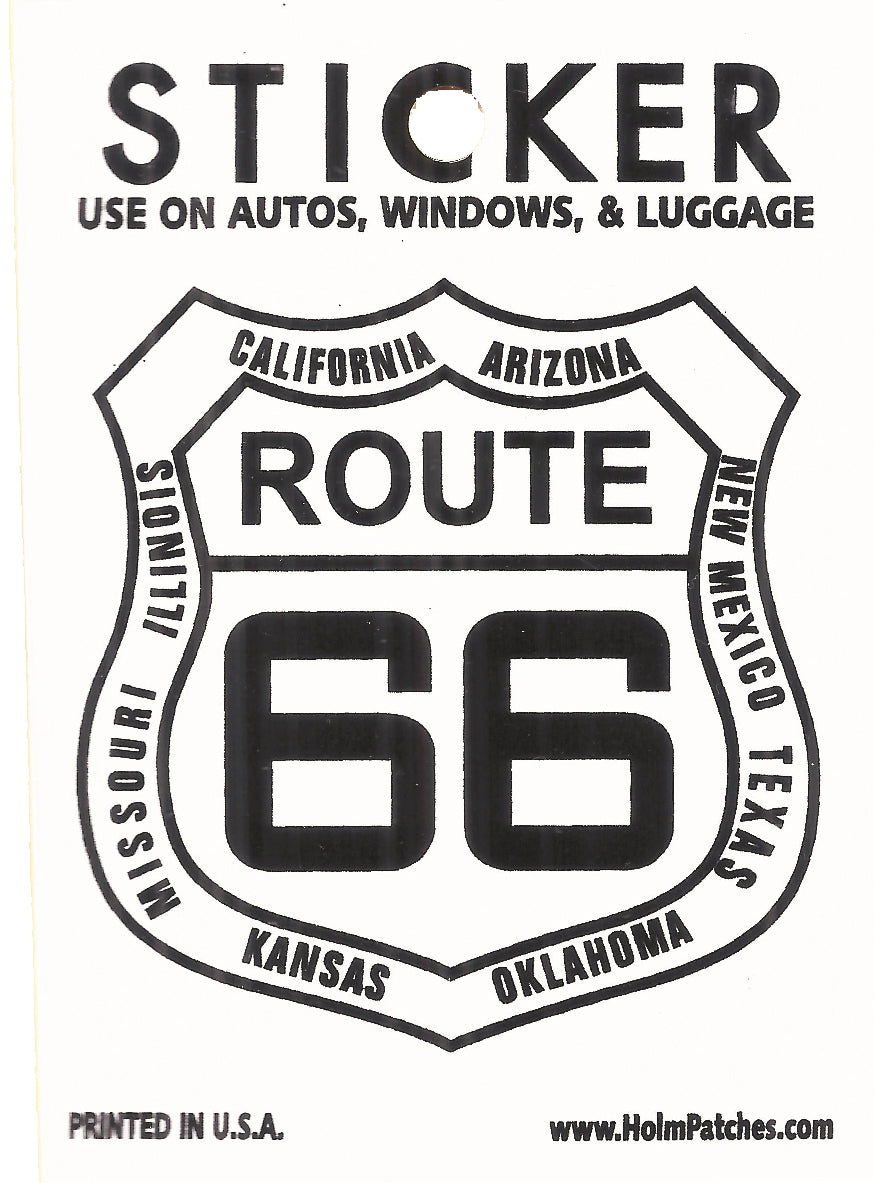 ROUTE 66 sticker with state names