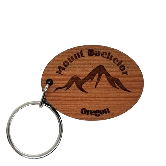 Wholesale Mt Bachelor Keychain Wood Keyring Oregon Souvenir