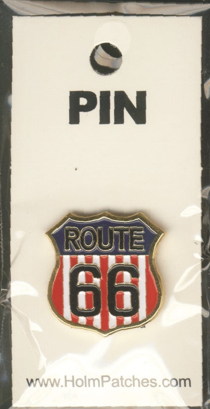 ROUTE 66 US flag background pin - 0475-6889