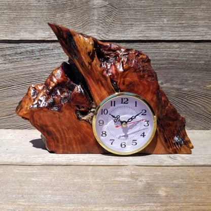 Redwood Wood Desk Clock Mantle Office #645  Gifts for Men Sitting Wood Shelf Retirement Gift Coworker Gift Corporate Gift