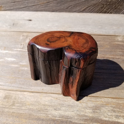 Wood Ring Box Redwood Rustic Handmade California #515 Storage Live Edge Mini Birthday Gift Christmas Gift Mother's Day Gift