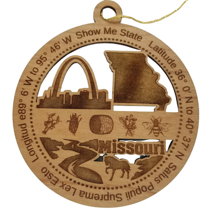 Wholesale Missouri Wood Ornament - MO Souvenir - Handmade In the USA