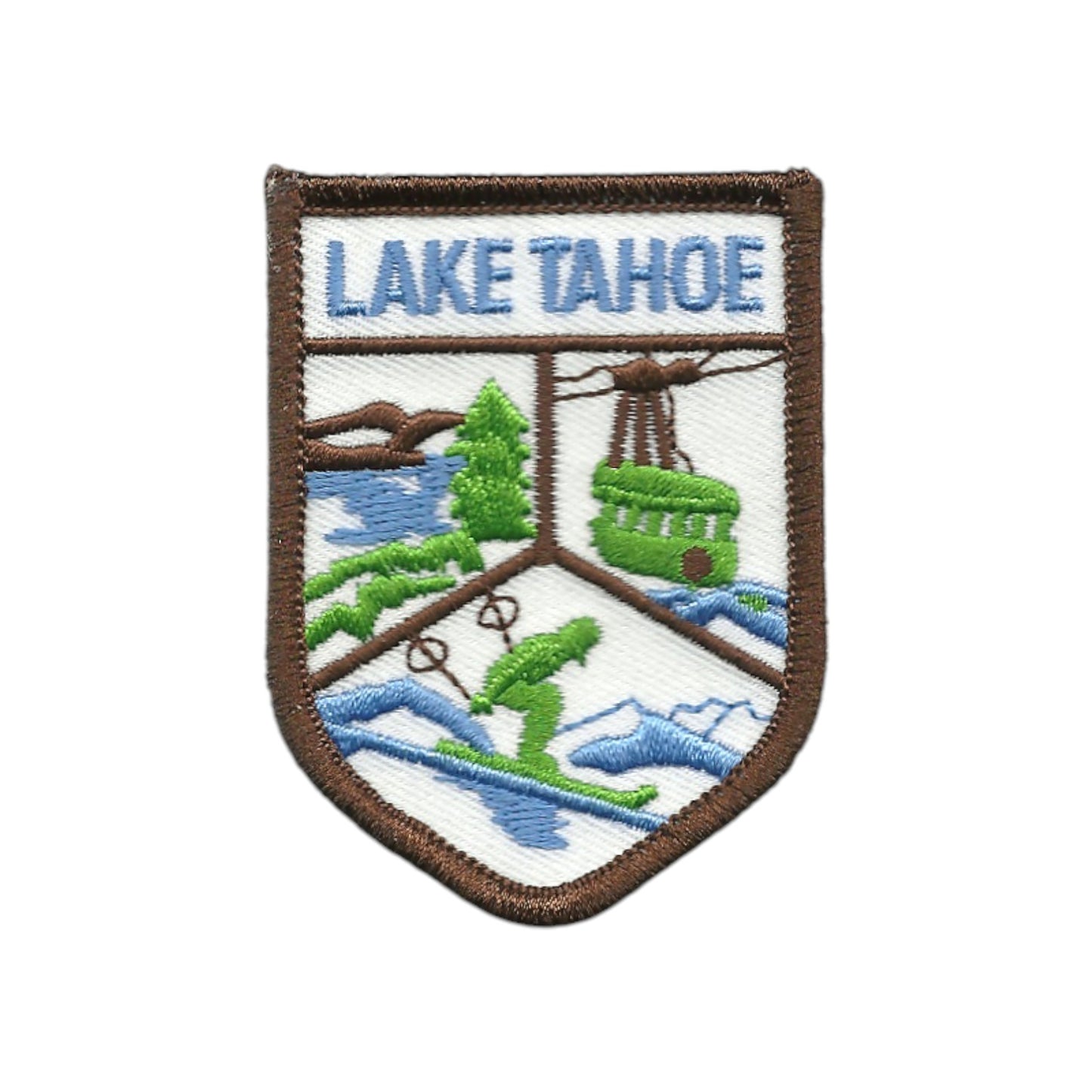 Lake Tahoe Patch – California Travel Souvenir Patch 2.75" Iron On Sew On Embellishment Mountains 3 Scene Ski Sierra Nevadas