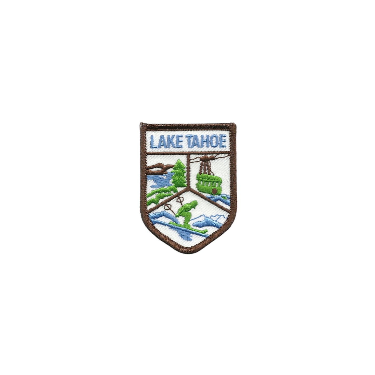 Lake Tahoe Patch – California Travel Souvenir Patch 2.75" Iron On Sew On Embellishment Mountains 3 Scene Ski Sierra Nevadas