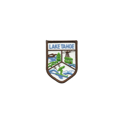 Lake Tahoe Patch – California Travel Souvenir Patch 2.75" Iron On Sew On Embellishment Mountains 3 Scene Ski Sierra Nevadas