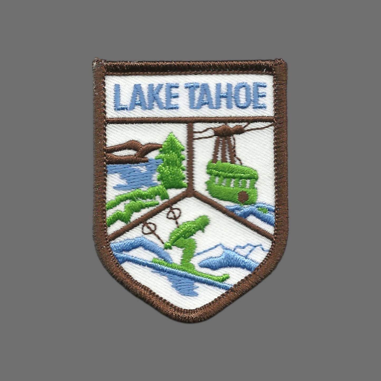 Lake Tahoe Patch – California Travel Souvenir Patch 2.75" Iron On Sew On Embellishment Mountains 3 Scene Ski Sierra Nevadas