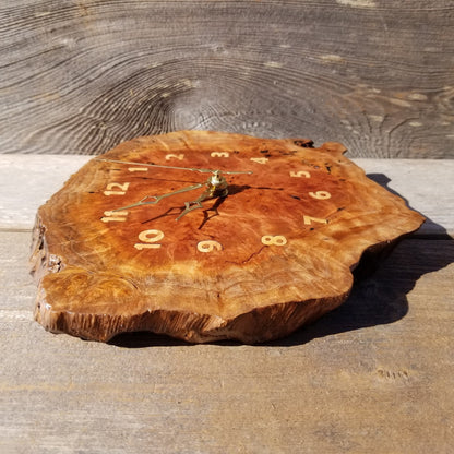 Wood Wall Clock Redwood Clock Handmade Wall Hanging Rustic Wedding Gift Burl Live Edge #556 Anniversary Small