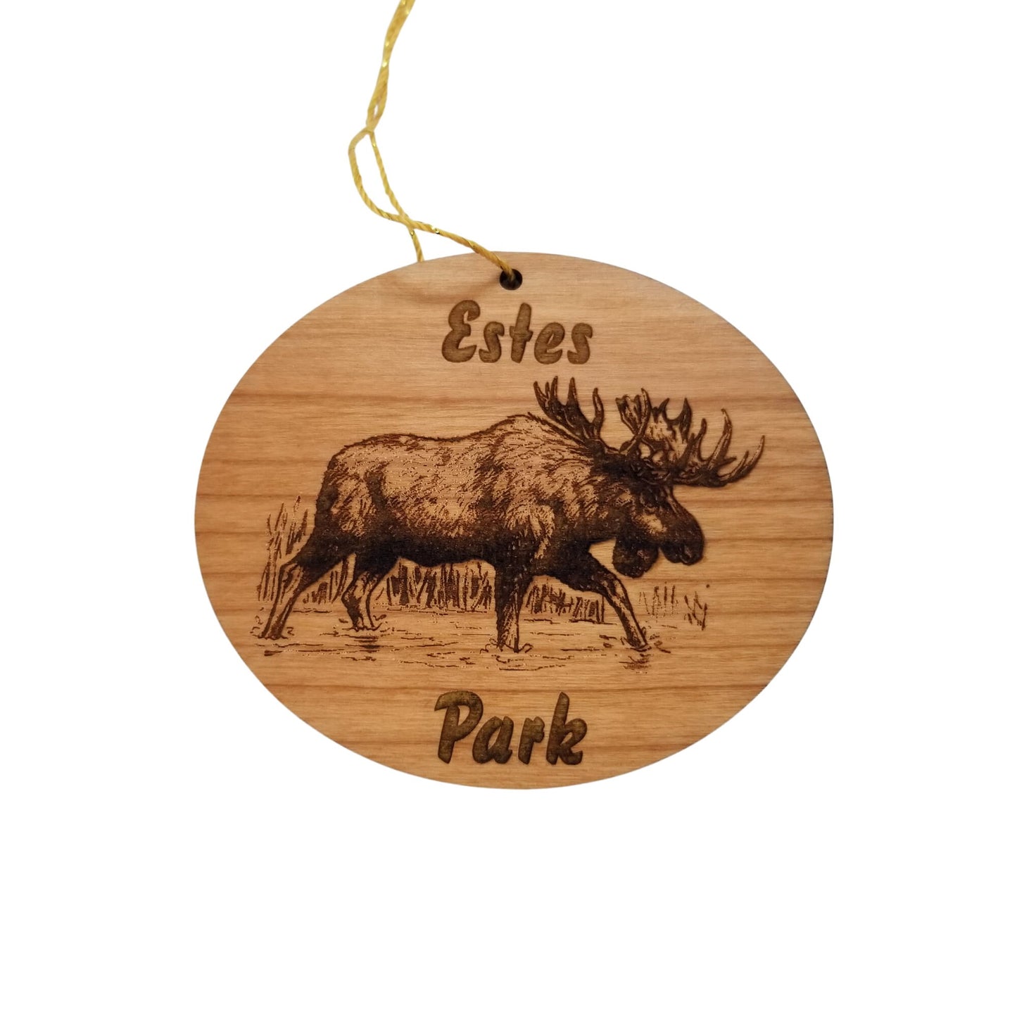 Wholesale Estes Park Colorado Ornament - Moose in Water Handmade Wood Souvenir