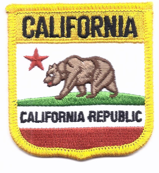 CALIFORNIA REPUBLIC medium flag shield uniform or souvenir embroidered patch