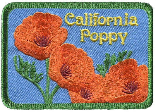 California Poppy souvenir embroidered patch