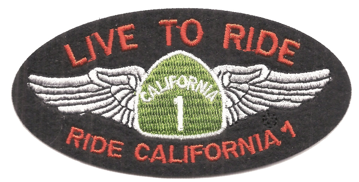 LIVE TO RIDE - RIDE CALIFORNIA 1 embroidered patch