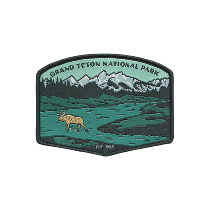 Wyoming Patch – Grand Teton National Park - Travel Patch – Souvenir Patch 3.8" Iron On Sew On Embellishment Applique