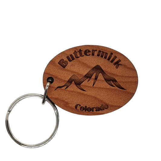 Wholesale Buttermilk Colorado Keychain Wood Keyring Mountain CO Souvenir