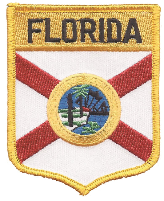 FLORIDA large flag shield embroidered patch for souvenir or uniform, FL