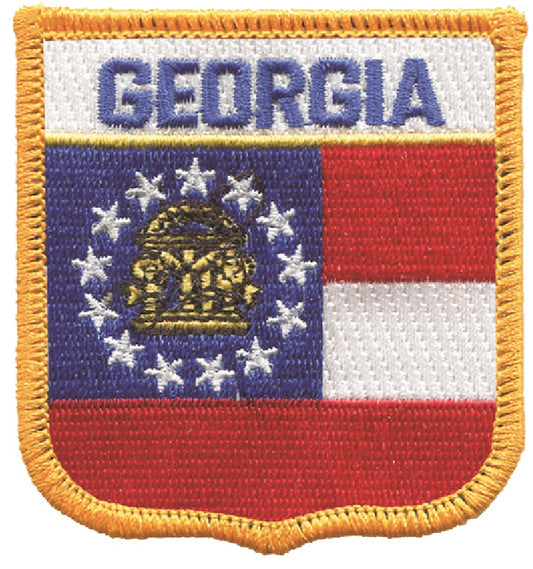 GEORGIA medium flag shield uniform or souvenir embroidered patch, GA