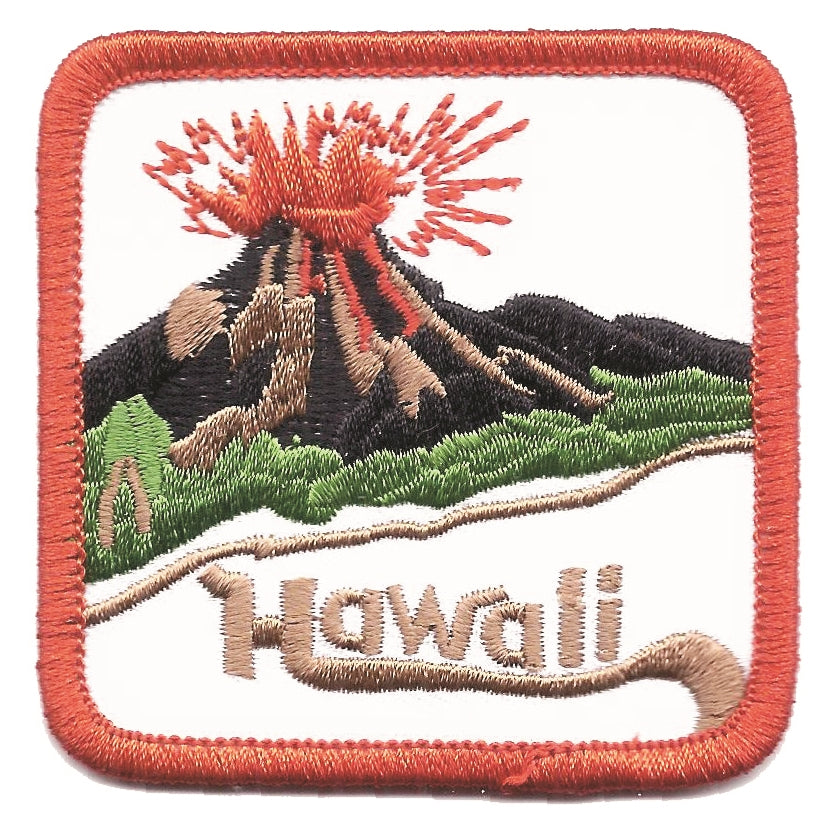 Hawaii volcano souvenir embroidered patch, HI