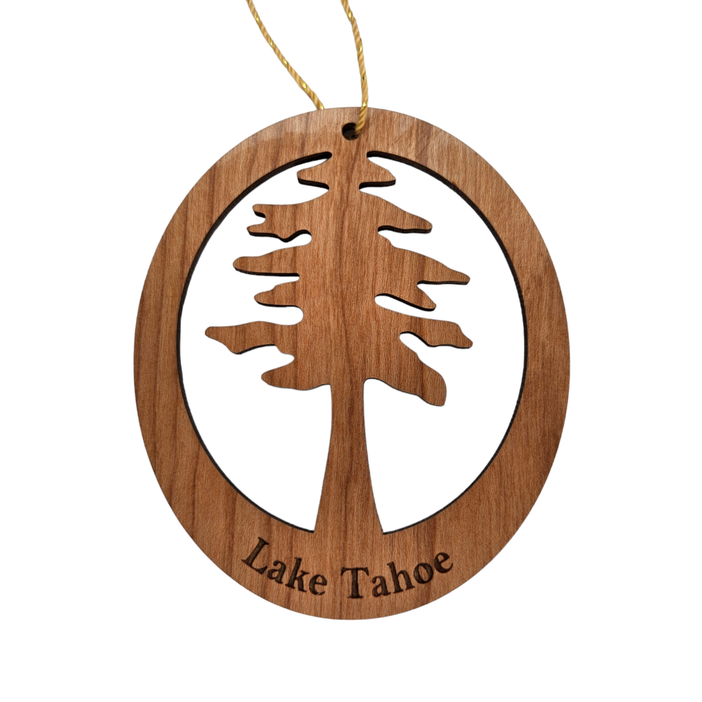 Wholesale Lake Tahoe Cutout Tree Ornament Wood Souvenir