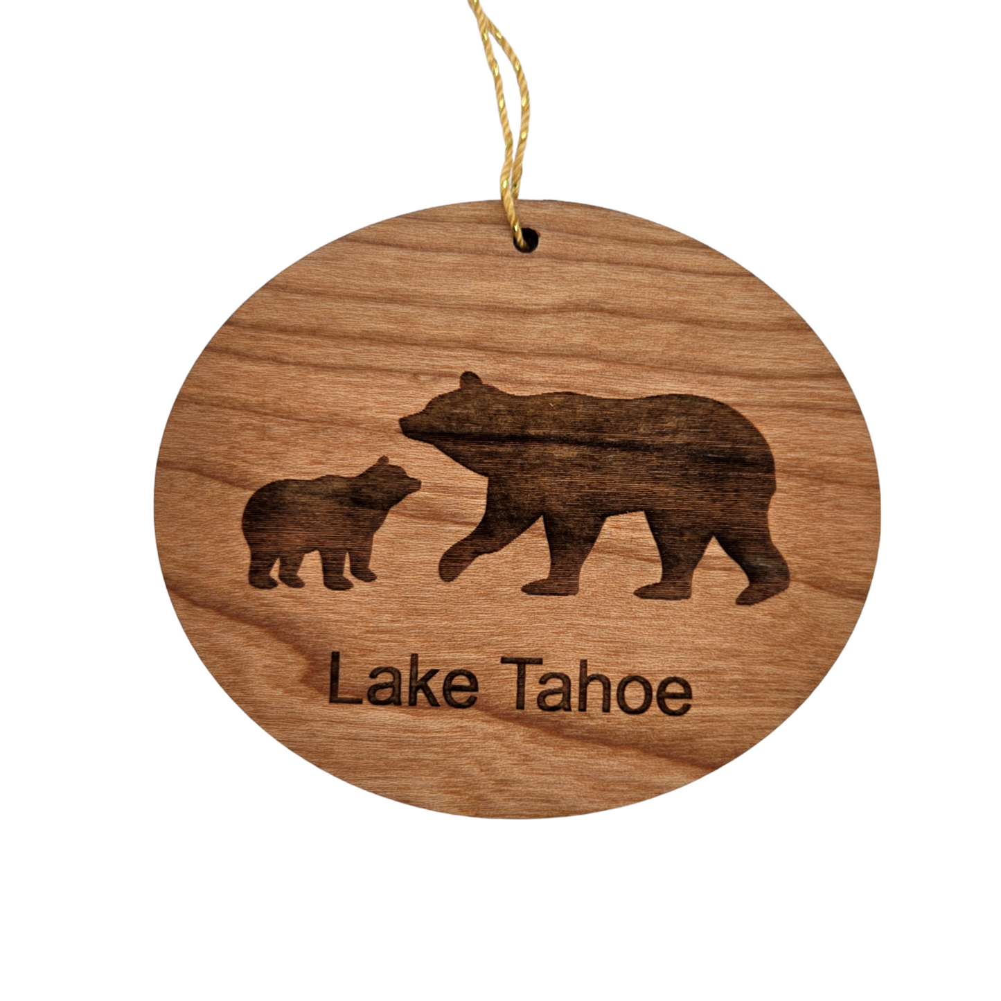 Wholesale Lake Tahoe Bear and Cub Ornament Wood Souvenir