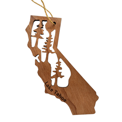 Wholesale Lake Tahoe California CA State Wood Christmas Ornament