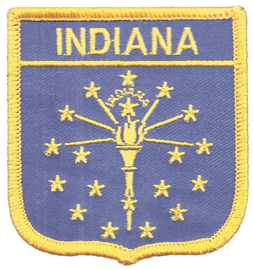 INDIANA medium flag shield souvenir patch.