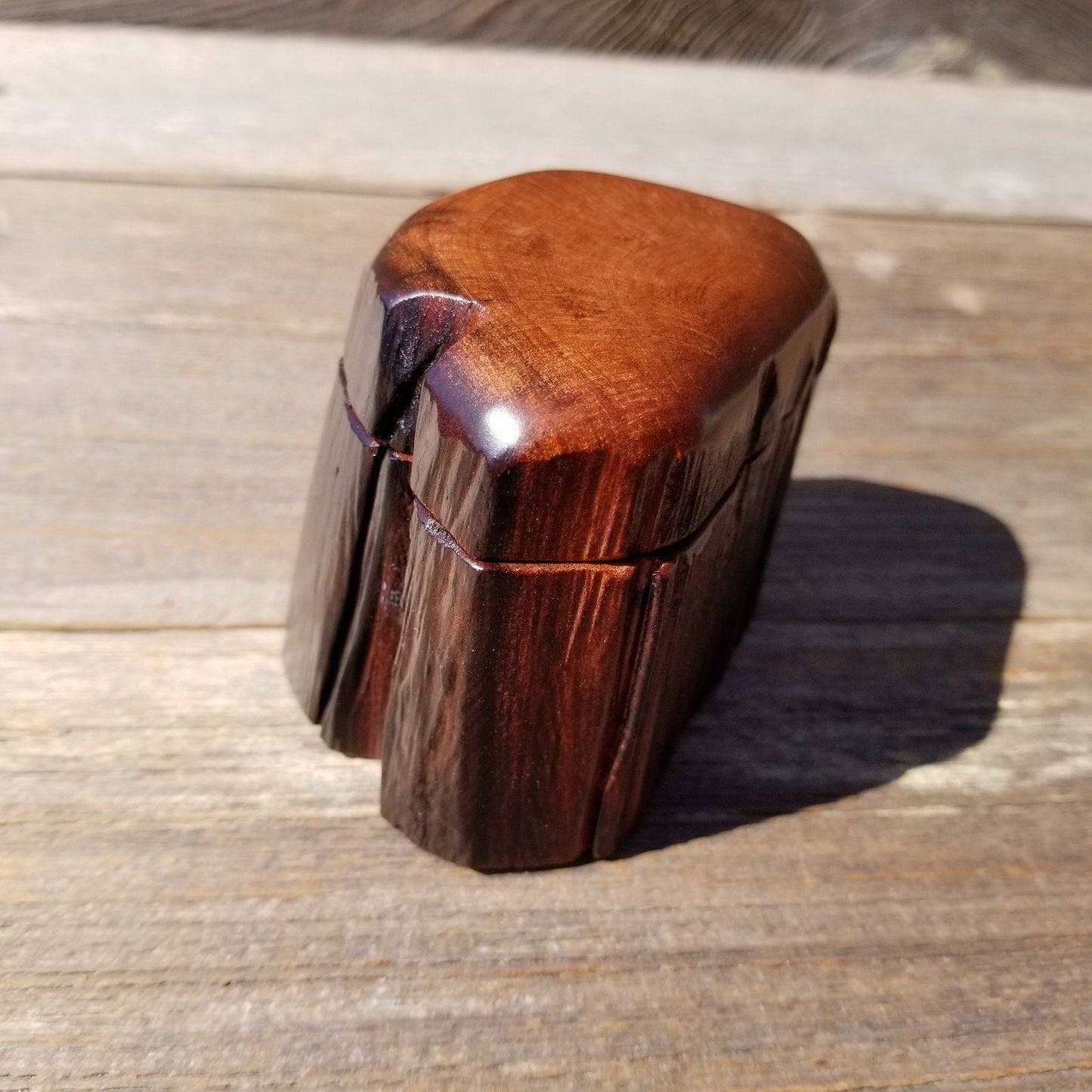 Wood Ring Box Redwood Rustic Handmade California #520 Storage Live Edge Mini Birthday Gift Christmas Gift Mother's Day Gift