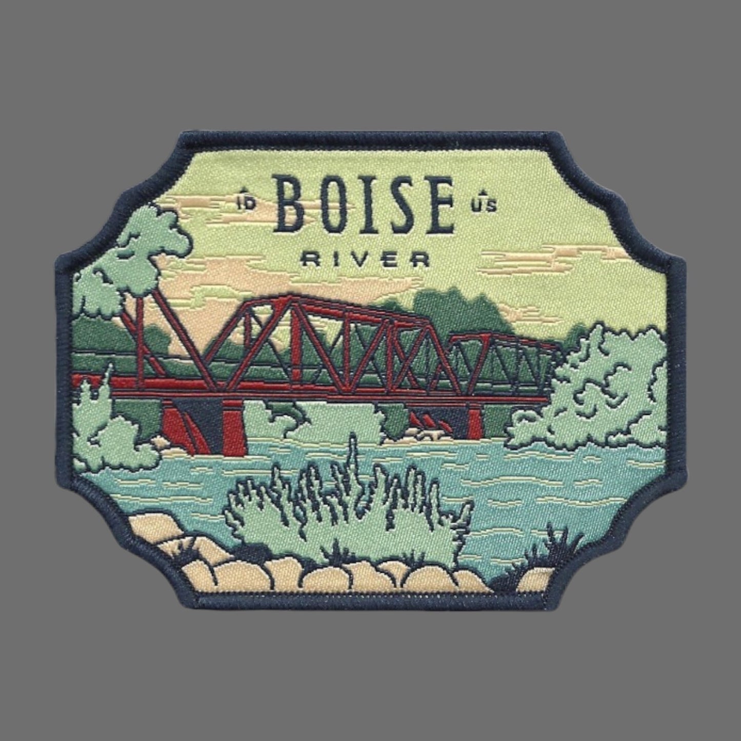 Idaho Patch – ID Boise River - Travel Patch – Souvenir Patch 3.37" Iron On Sew On Embellishment Applique