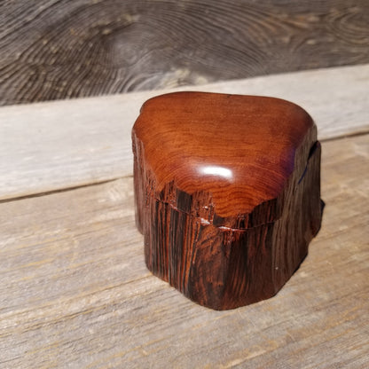 Wood Ring Box Redwood Rustic Handmade California #628 Storage Live Edge Mini Birthday Gift Christmas Gift Mother's Day Gift