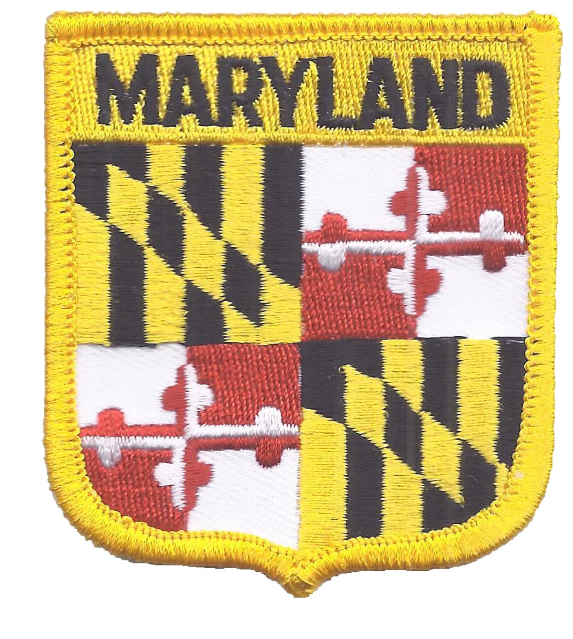 MARYLAND medium flag shield uniform or souvenir embroidered patch, MD