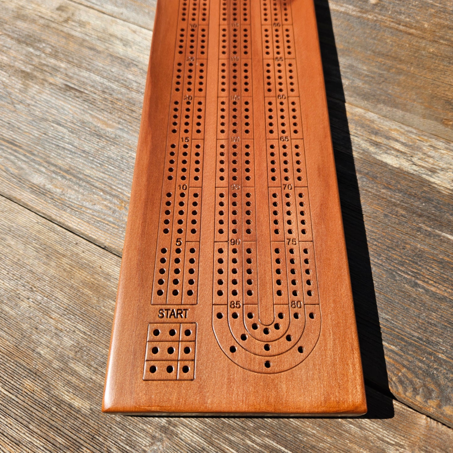 Redwood Wood Cribbage Board Handmade Laser Engraved 3 Player USA Card Game Birthday Gift Christmas Gift California Souvenir