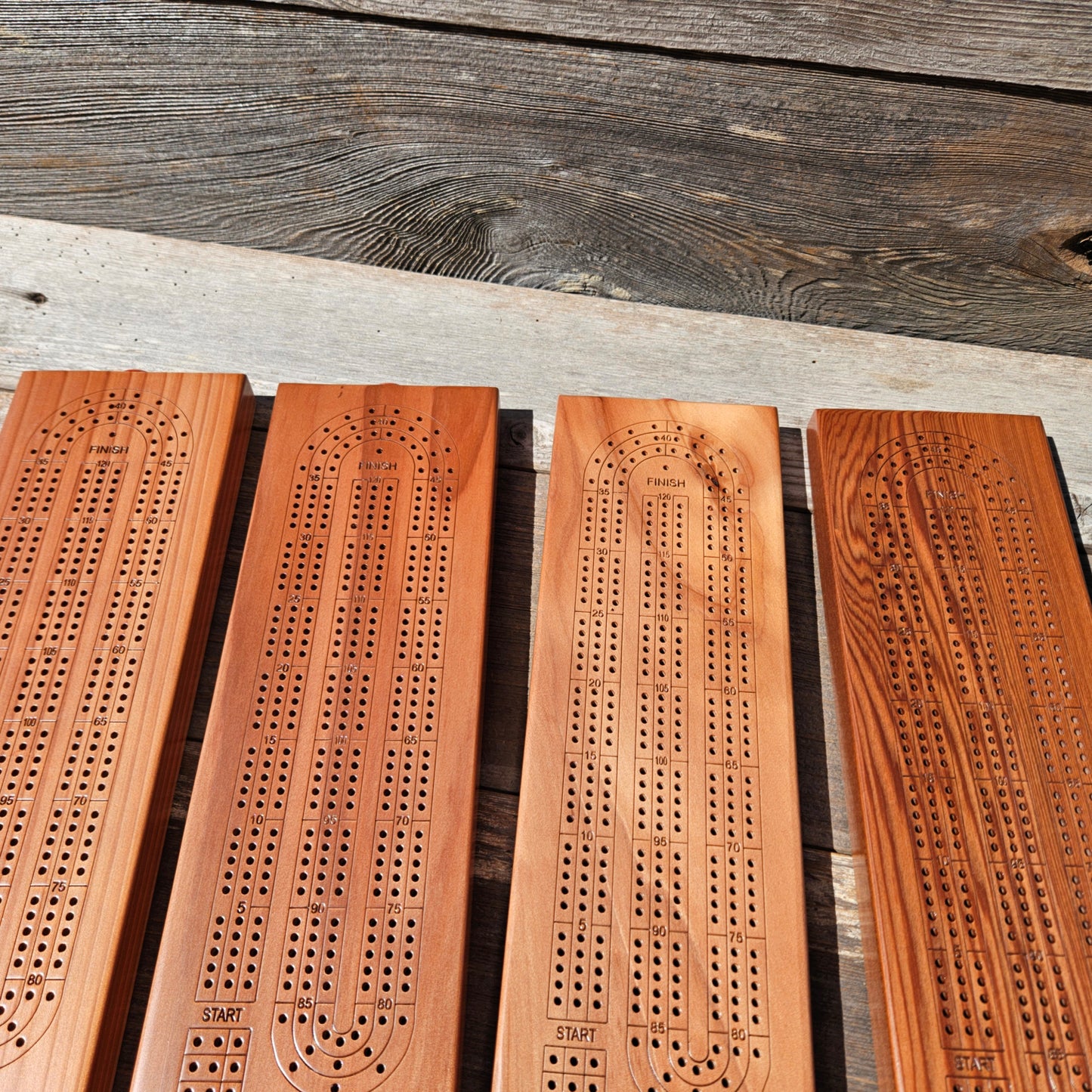 Redwood Wood Cribbage Board Handmade Laser Engraved 3 Player USA Card Game Birthday Gift Christmas Gift California Souvenir