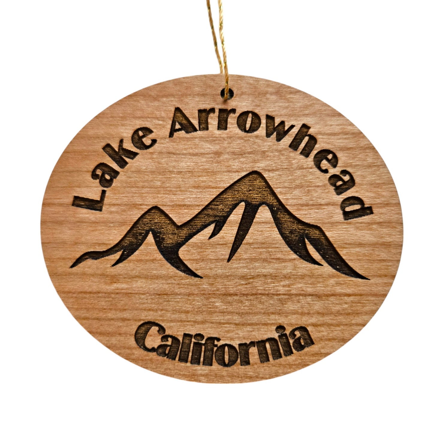 Lake Arrowhead Ornament Handmade Wood Ornament California Souvenir Resort San Bernardino Mountains