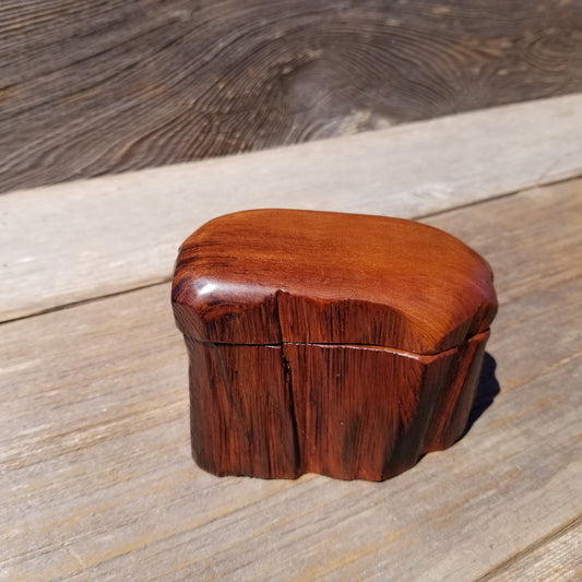 Wood Ring Box Redwood Rustic Handmade California #626 Storage Live Edge Mini Birthday Gift Christmas Gift Mother's Day Gift