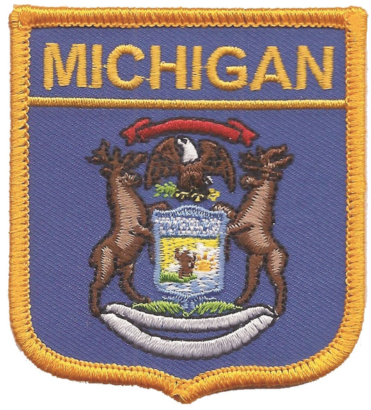 MICHIGAN medium flag shield souvenir or uniform embroidered patch