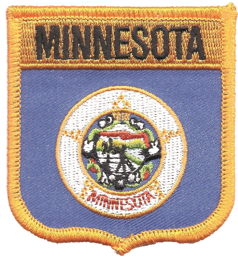 MINNESOTA medium flag shield embroidered patch, MN