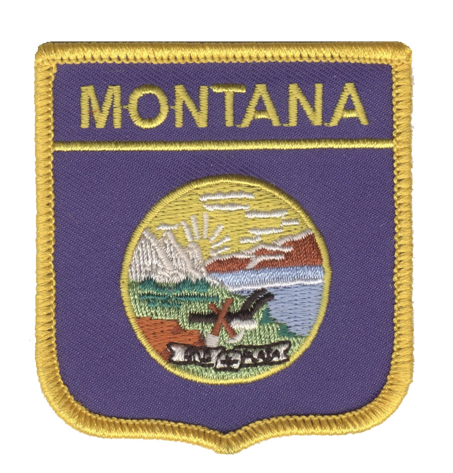 MONTANA medium flag shield souvenir embroidered patch, MT