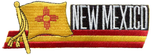 NEW MEXICO wavy flag ribbon souvenir embroidered patch, NM