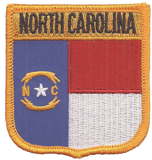 NORTH CAROLINA medium flag shield uniform or souvenir embroidered patch, NC