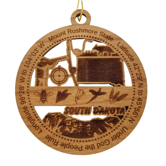 Wholesale South Dakota Wood Ornament -  SD Souvenir Wood