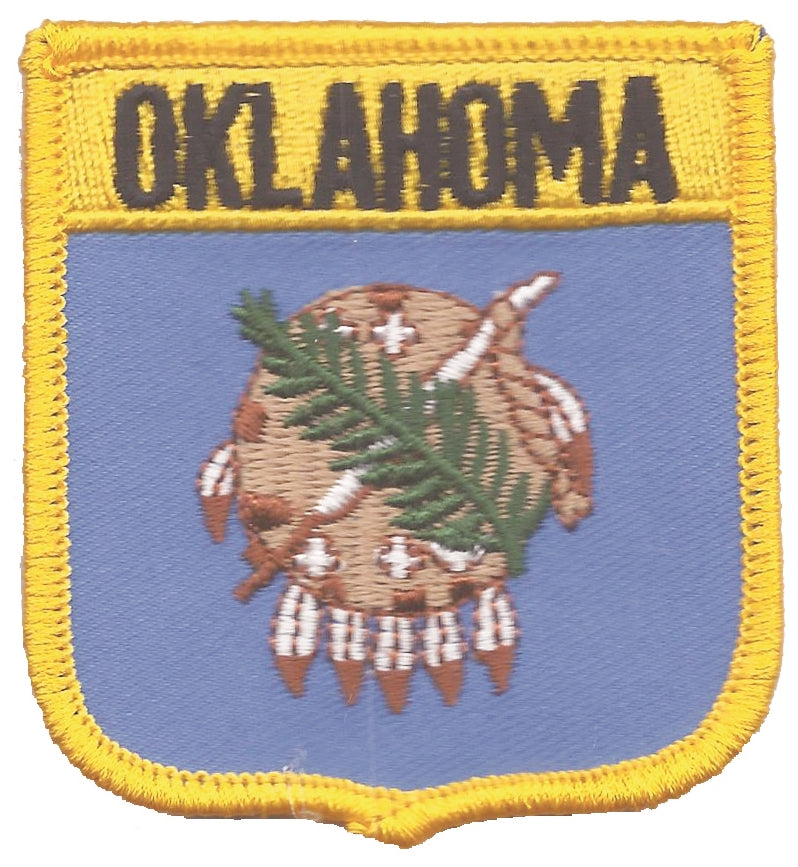 OKLAHOMA medium flag shield uniform or souvenir embroidered patch, OK