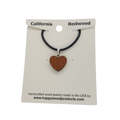 Redwood Heart Necklace Medium - Wood Necklace - California Redwoods - CA Souvenir Keepsake - Gift for Women - Anniversary Gift