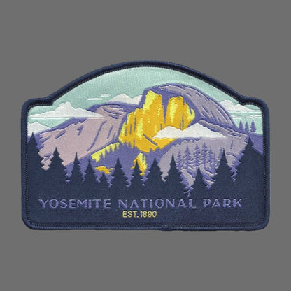 California Patch – Yosemite National Park - Travel Patch – Souvenir Patch 3.8" Iron On Sew On Embellishment Applique Purple Half Dome